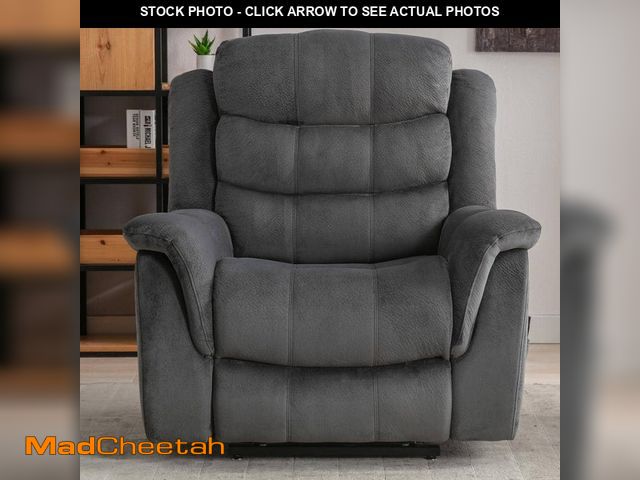 Lot 74-12547906 - Bestier 41 in. W Grey Oversized Microfiber Power Lift Recliner with 8-Point Massage and Heating Assi...