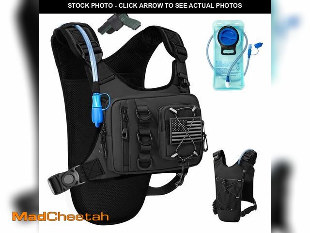 Lot 74-14383753 - Outdoor Hydration Vest for Running &amp; Hiking, Lightweight Breathable Water Backpack with 2.0L Bla...