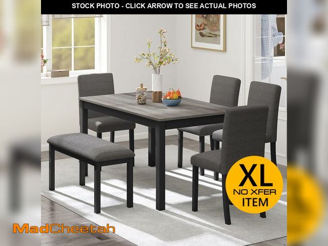 Lot 74-13071053 - (Table and Bench Only)Zevemomo Solid Wood Dining Table Set, Including 1 Dining Table, 1 Bench, Woode...