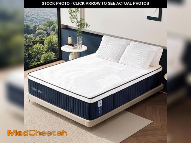 Lot 74-12489542 - Queen Mattress, DIGLANT 14Inch Euro Top Memory Foam Hybrid Mattress, Medium Plush Feel Pocket Spring...