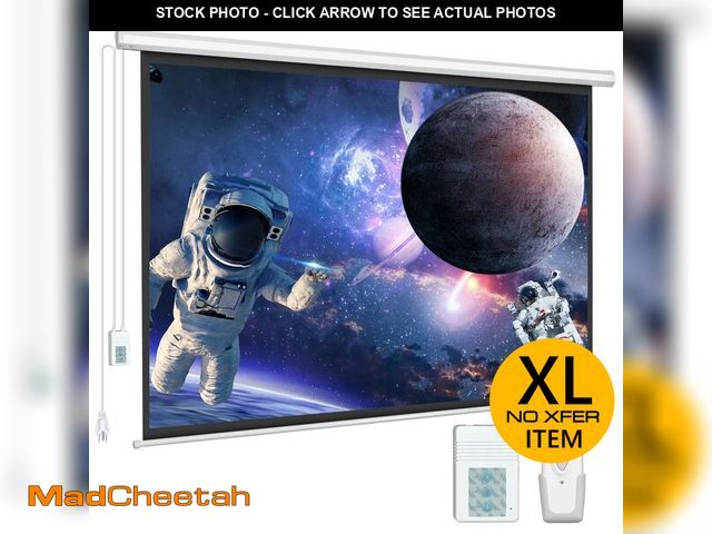 Lot 74-12569543 - Motorized Projector Screen - DINAH 16:9 4K 3D HD 100 inch Electric Projector Screen Pull Down with W...