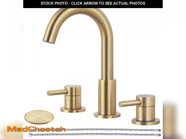 Lot 74-12408867 - AKLFGN 8 in. Widespread 2-Handle High Arc Bathroom Faucet with Drain Kit Included and All Mounting H...