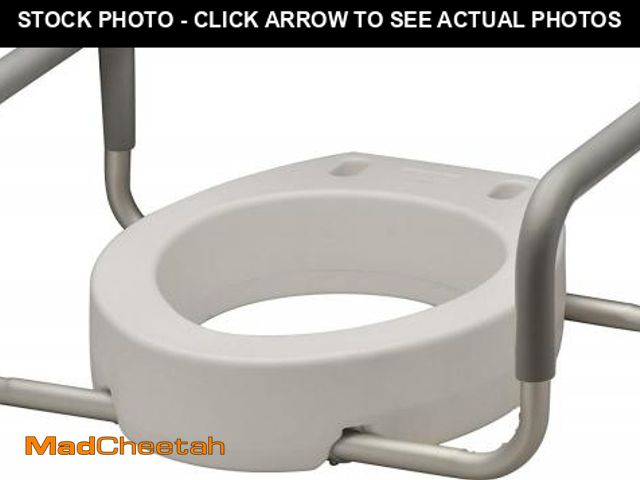 Lot 74-12367711 - NOVA Medical Products Toilet Seat Riser with Handles, White, 1 Count - UNUSED