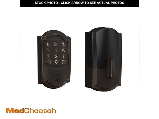 Lot 74-12854388 - Schlage Camelot Aged Bronze Encode Smart WiFi Lock with Alarm - UNUSED