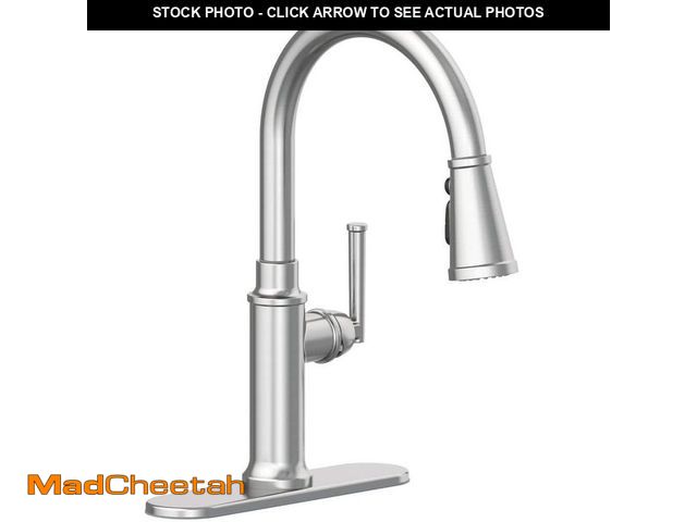 Lot 74-12557942 - Glacier Bay Oswell Single-Handle 3-Function Pull-Down Sprayer Kitchen Faucet in Stainless Steel - UN...