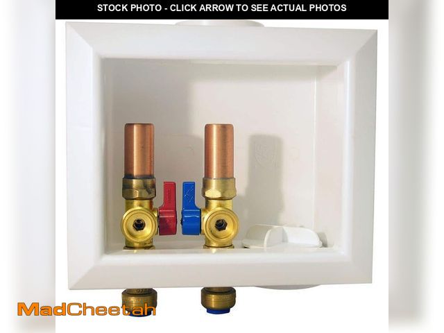 Lot 74-12558194 - Tectite 1/2 in. Brass Push-to-Connect x 3/4 in. Male Hose Thread Washing Machine Outlet Box with Wat...