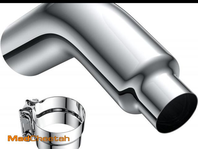 Lot 74-12398007 - JY PERFORMANCE 4 Inch (ID) Diesel Exhaust Tip Elbow Tip 4'' Inlet 6'' Outlet 23'' Long Chrome Turndo...