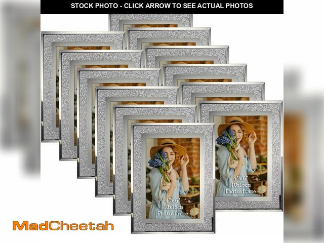 Lot 74-14597626 - Calenzana 4x6 Glitter Picture Frames Set of 12, Sparkle Glass Photo Frame for Tabletop, Horizontal o...