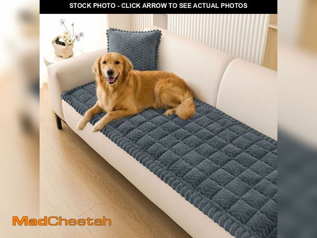 Lot 74-13965470 - Smiry Non Slip Couch Covers for Dogs, Fuzzy Pet Couch Covers for 2 Cushion Sofa Pet Friendly, Soft S...