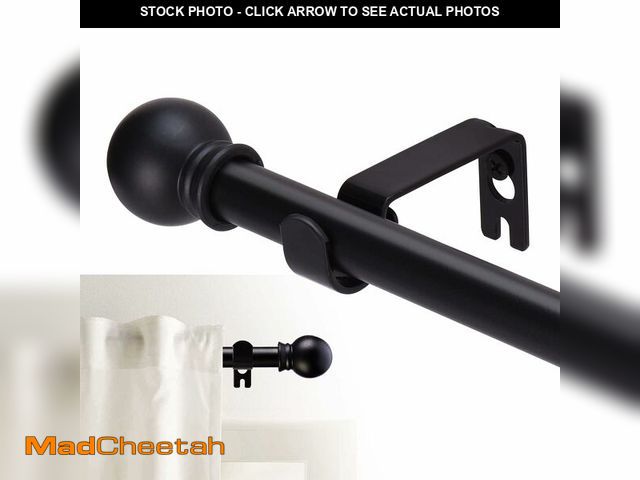 Lot 74-12701320 - GXOACKJ Curtain Rods for windows 66-120 inch, 5/8 inch Decorative Matte Black Splicing Heavy Duty Me...