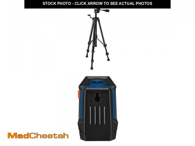Lot 74-12168110 - Bosch Compact Tripod with Extendable Height and 65 ft. Green Beam Self-Leveling Cross-Line Laser Lev...