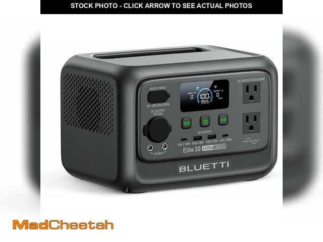 Lot 74-13562241 - BLUETTI Elite 30 V2 Portable Power Station 600W (Power Lifting 1500W), 288Wh LiFePO4 Battery with 10...