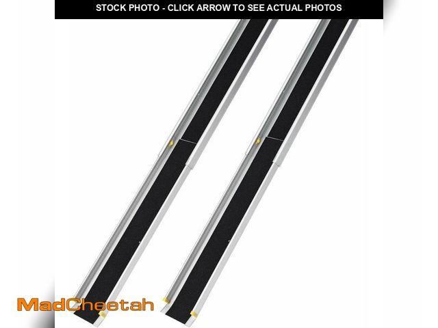 Lot 74-13419266 - 1 Pair 8 FT Telescoping Portable Wheelchair Ramps for Steps, Adjustable Wheelchair Ramp with Anti-Sl...