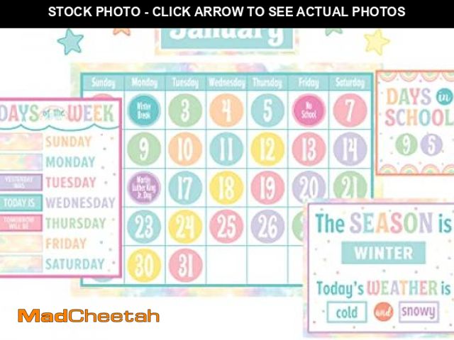Lot 74-12097482 - Teacher Created Resources Pastel Pop Calendar Bulletin Board - UNUSED