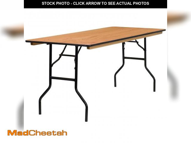 Lot 74-12361489 - Flash Furniture Gael 6' Wood Folding Training and Event Table, Rectangular Folding Training Table wi...