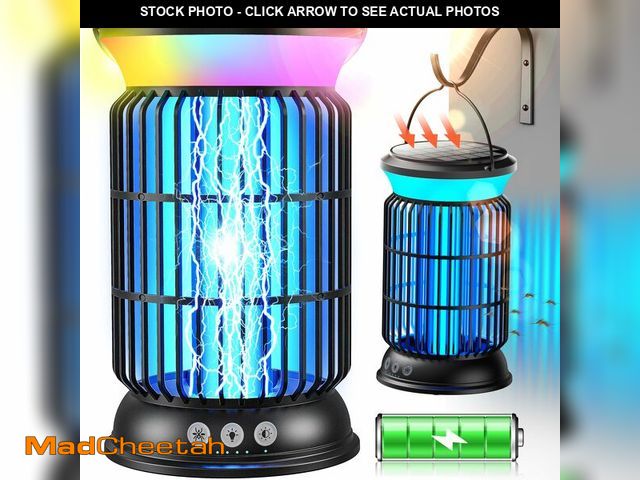 Lot 74-14385270 - Solar Bug Zapper Outdoor Ã¢â¬â Powerful Electric Bug Zapper with 4-in-1 Modes, Cordless &amp; Rec...
