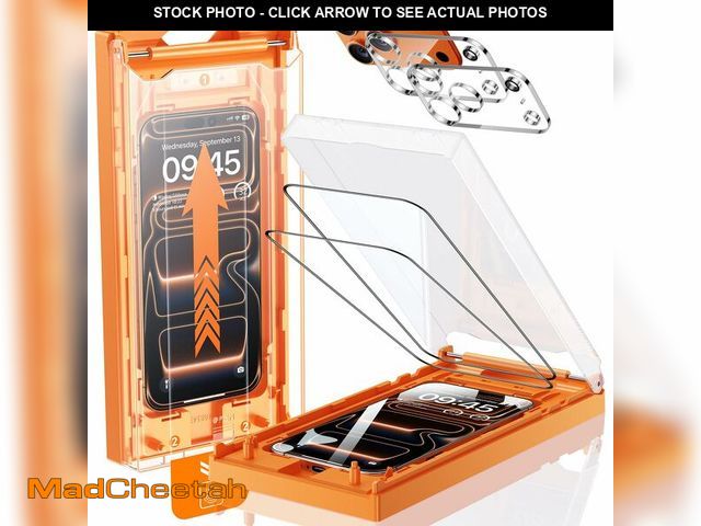 Lot 74-12718272 - UNBREAK TOP 9H+ Glass 2+2 Packs for iPhone 17 Pro Screen Protector with Camera Lens Protector [Zero ...