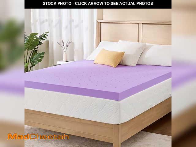 Lot 74-13733511 - 4 Inch Twin XL Lavender Infusion Memory Foam Mattress Topper for Relaxing Sleep, Ventilated &amp; Pr...