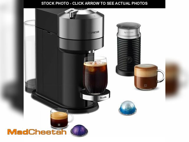 Lot 74-13042307 - Nespresso Vertuo Next Deluxe Coffee and Espresso Maker, Pure Chrome with Aeroccino Milk Frother,1.1 ...
