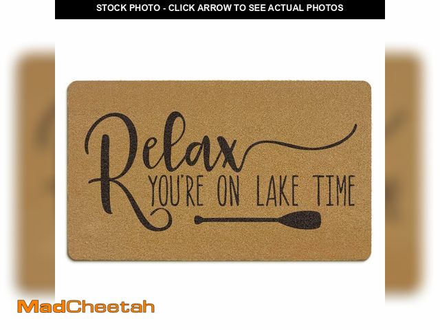 Lot 74-13956335 - Yorhifa Lake House Coir Door Mat, Lakehouse Gifts, Relax You're on Lake Time Welcome Mats for Front ...