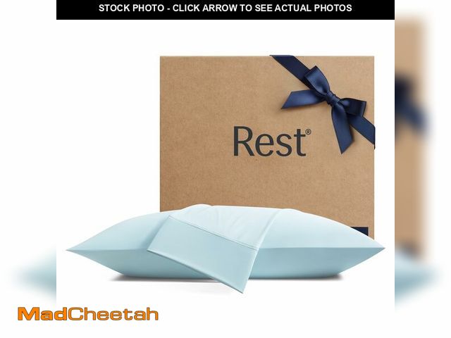 Lot 74-12716545 - RESTÃÂ® EvercoolÃÂ®+ Cooling Pillowcases Standard - 2 Pillowcases for Sensitive Skin, Silver Infus...
