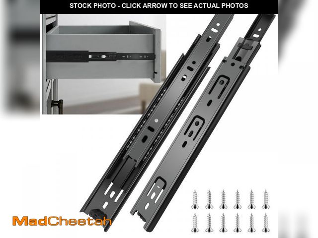 Lot 74-12046935 - 14 inch Drawer Slides 6 Pairs (12pcs) Full Extension Ball Bearing Drawer Rails Side Mount 3 fold Met...