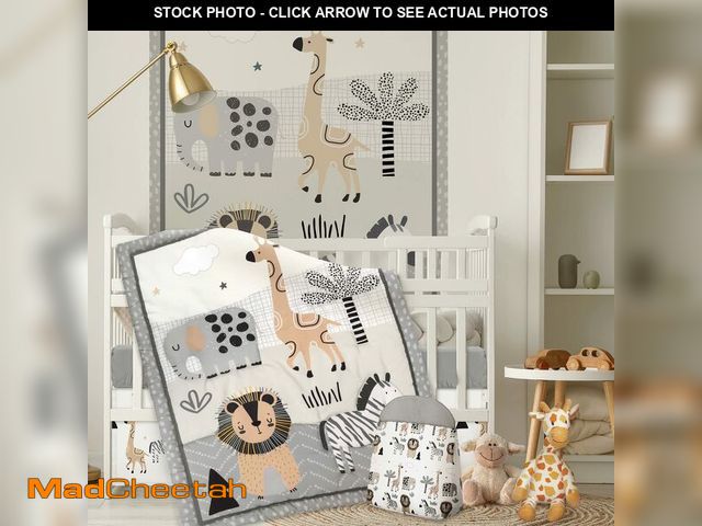 Lot 74-13539508 - 4 Piece Woodland Forest Animals Crib Bedding Set, Including Jungle Safari Crib Skirt, Blanket, Nurse...