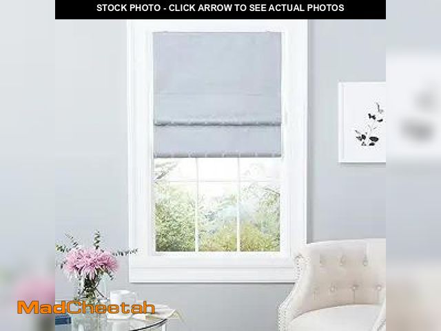 Lot 74-12527294 - Exclusive Home Montague Trellis Total Blackout Roman Shade, 23"x64", White - UNUSED