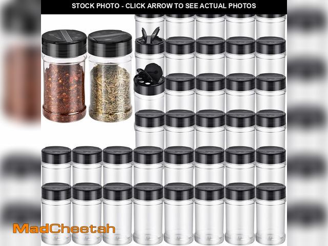 Lot 74-14212595 - PPXHFV 36pcs 5.5oz plastic spice jars with shaker lids, plastic spice jars,seasoning bottles,Used to...