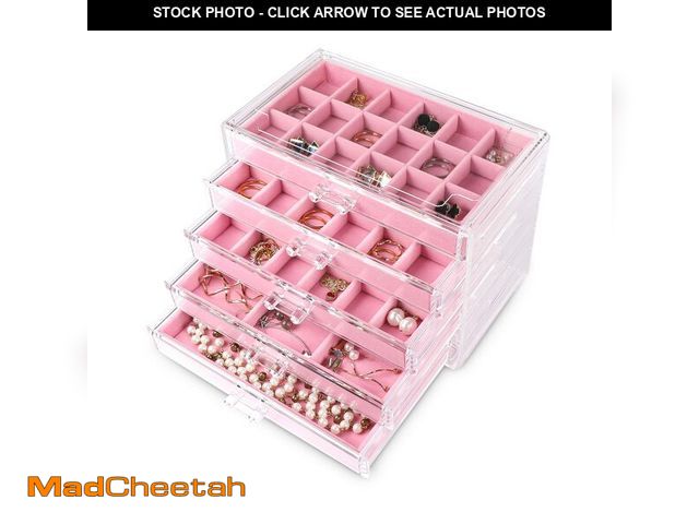 Lot 74-14275816 - Frebeauty Acrylic Jewelry Organizer Earring Organizer Box with 5 Drawers Earring Holder Organizer wi...