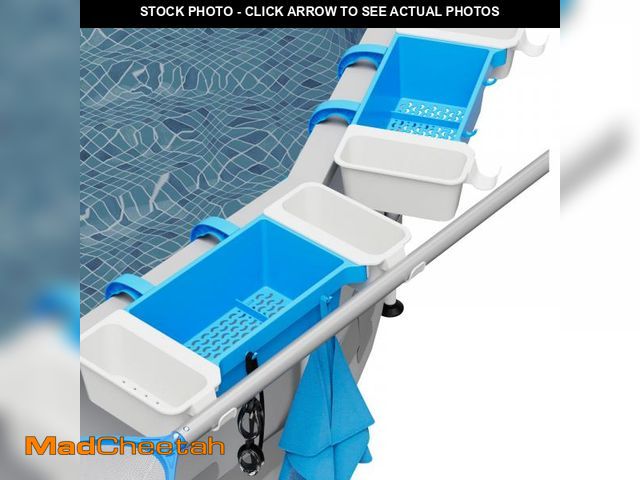 Lot 74-12314073 - TidyMister 2025 2 Sets Poolside Storage Basket with 2 Cup Holder &amp; Pole Hanger,Hold 12KG+,Toy Ho...
