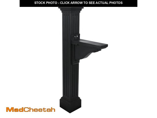 Lot 74-12675112 - POST ONLY -Mayne Manchester Decorative Polyethylene Mailbox Post, Black - UNUSED