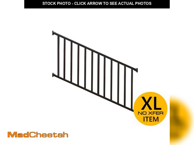 Lot 74-12910449 - Weatherables Stanford 36 in. H x 72 in. W Textured Black Aluminum Stair Railing Kit - UNUSED
