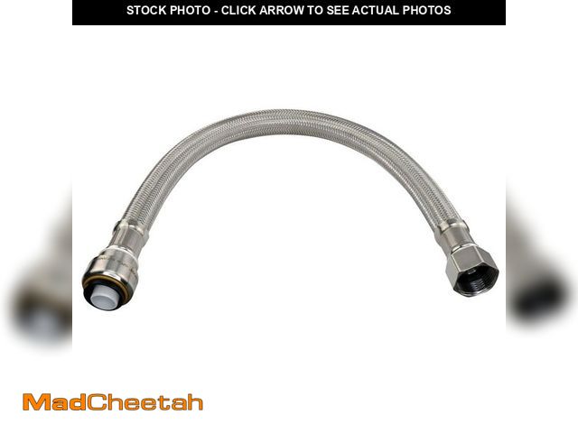 Lot 74-13047049 - Everbilt 1/2 in. PTC x 3/4 in. FIP x 18 in. Braided Stainless Steel Water Heater Connector - UNUSED