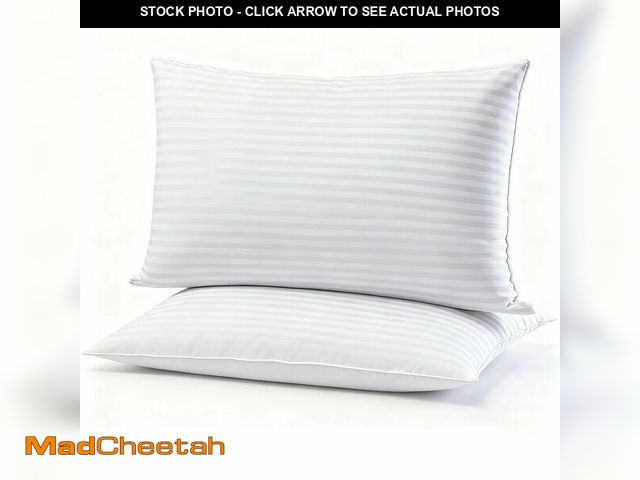 Lot 74-12972660 - Gooeb Squishy Flat Bed Pillows Standard Size Set of 2 Extra Soft Thin Pillow for Stomach Sleeping Ad...