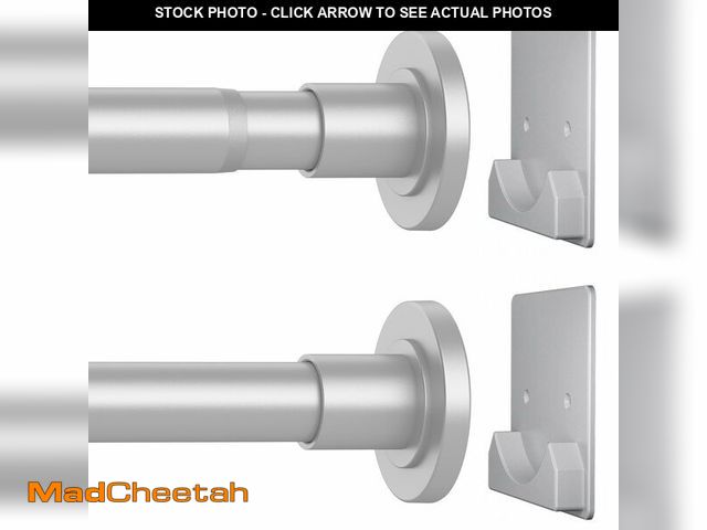 Lot 74-14265981 - CorkLatta Matte Silver Shower Curtain Rod,1 Inch Diameter Stainless Steel Adjustable Spring Tension ...