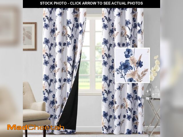 Lot 74-12436817 - H.VERSAILTEX 100% Blackout Curtains 84 inch Length 2 Panels Set Cattleya Floral Printed Drapes Leah ...