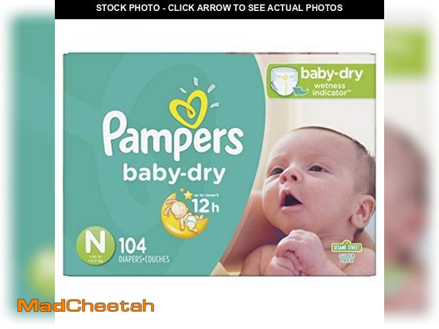 Lot 74-12423863 - Diapers - Baby Dry - Size 0, 104 Count, Absorbent Disposable Newbort Diaper (Packaging May Vary) - U...