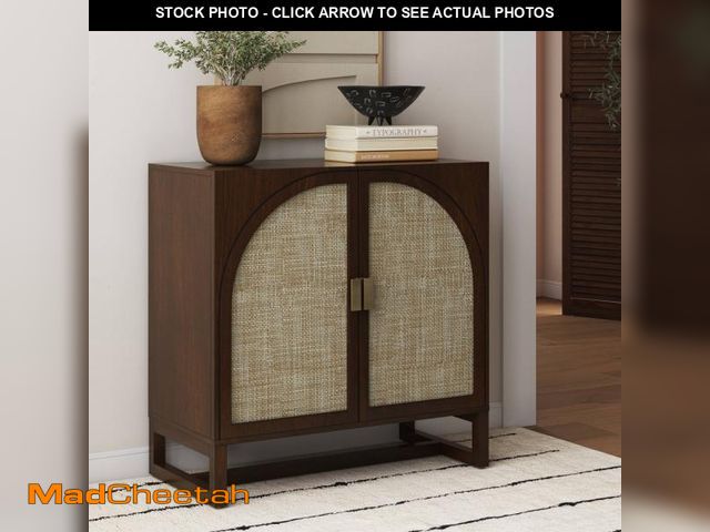 Lot 74-12165884 - Nathan James Paxton Boho Wood Storage Cabinet with Doors  Small Storage Cabinet for Living Room or K...