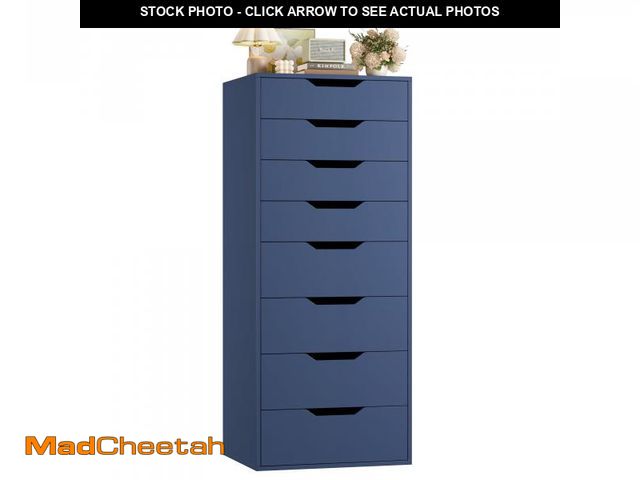 Lot 74-14607701 - Homfa Compact 8 Drawer Bedroom Dresser for Small Spaces, Wood Tall Chest of Drawer, White - UNUSED