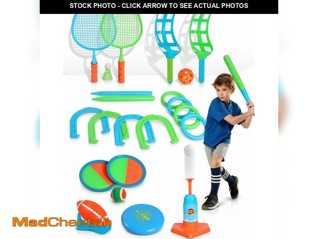 Lot 74-14151343 - Outdoor Toys for Kids Ages 4-8, 8-in-1 Backyard Games Set with Multiple Sports Activities, Outdoor F...