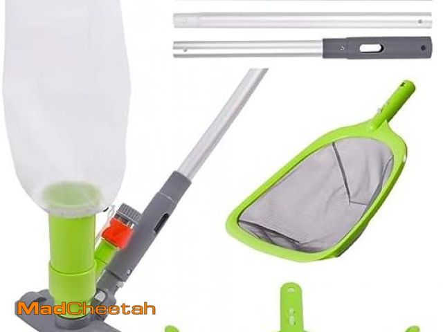Lot 74-12127764 - Sepetrel Deluxe Swimming Pool Cleaning Kit with Spa Jet Vacuum Cleaner,Brush, Semi-deep Skimmer Net ...