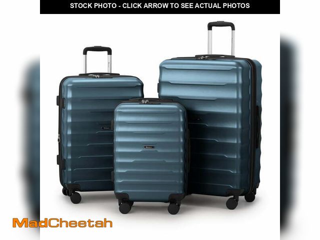 Lot 74-12548692 - Zimtown 3 Piece Luggage Sets, ABS+PC Expandble Hardside Suitcase TSA Lock Lightweight Durable Spinne...