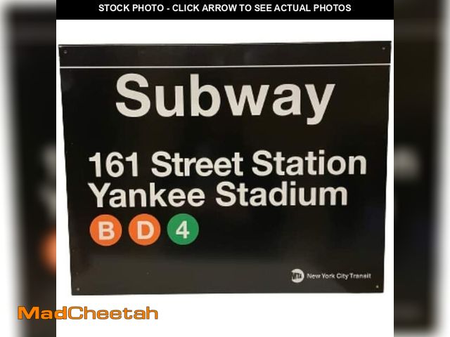 Lot 74-12719123 - Yankee Stadium Subway Sign - MTA Officially Licensed - New York 161st Street Subway Sign - Yankee si...