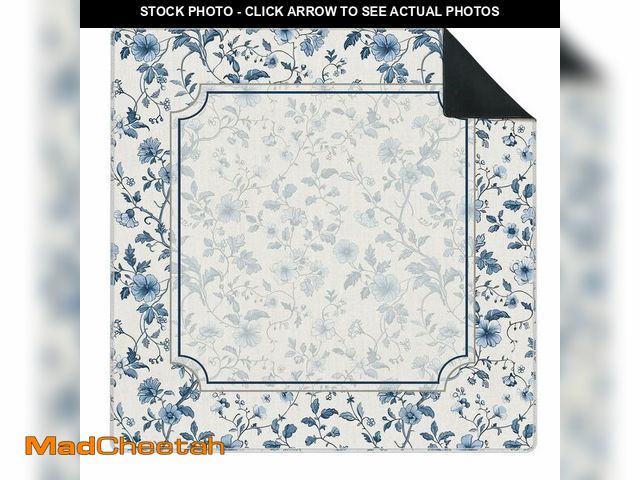 Lot 74-14387151 - Yhtrg Blue Chinoiserie Floral Mahjong Mat for Table 31.5 X 31.5 in, Mahjong Gifts for Women, Vintage...