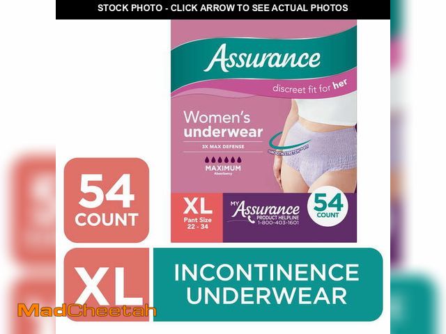Lot 74-12859673 - (MAY BE MISSING SOME) Assurance Women's Incontinence &amp; Postpartum Underwear, XL , Maximum Absorb...