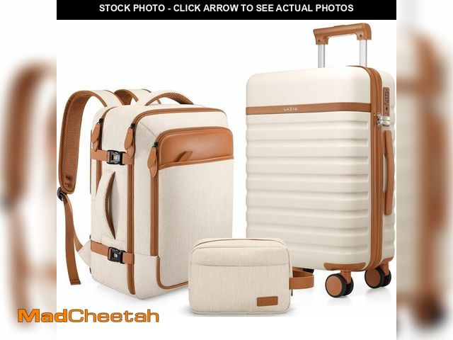 Lot 74-13710718 - UKEIN Luggage Sets 3 Piece, Carry On Luggage 20In With Spinner Wheels,PC Hardside Suitcase Set with ...