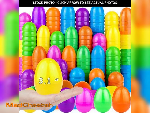 Lot 74-13540013 - AMENON 100 Pcs 3.1 Inch Large Plastic Easter Eggs Bulk 6 Colors Empty Easter Eggs Fillable, Easter B...