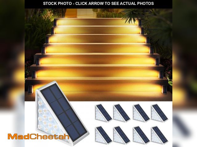 Lot 74-12047698 - AUDLES 8PK Solar Step Lights, Outdoor Decor Stair Lights Deck Light Waterproof IP67 Solar Lights for...