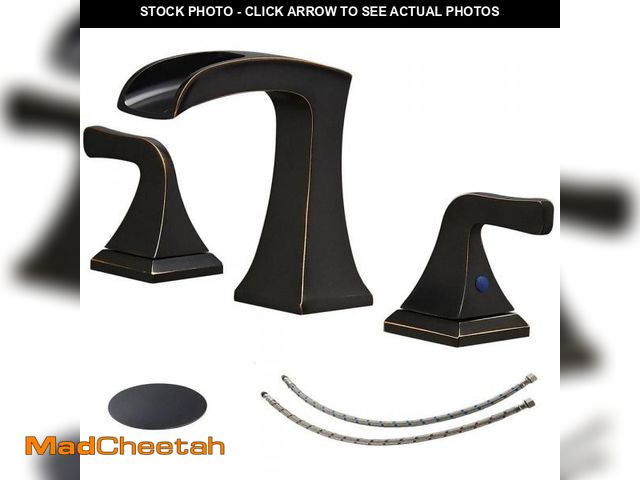 Lot 74-12365210 - HOMEMYSTIQUE 8 in. Widespread Double Handle Bathroom Faucet with Drain Kit Included in Oil rubbed br...